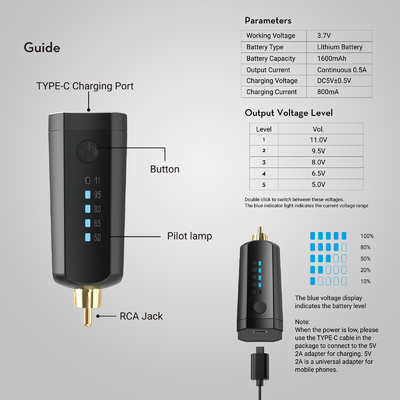 Solong 1600 Mah Tato Baterai Wireless PCA Tato Baterai Paket
